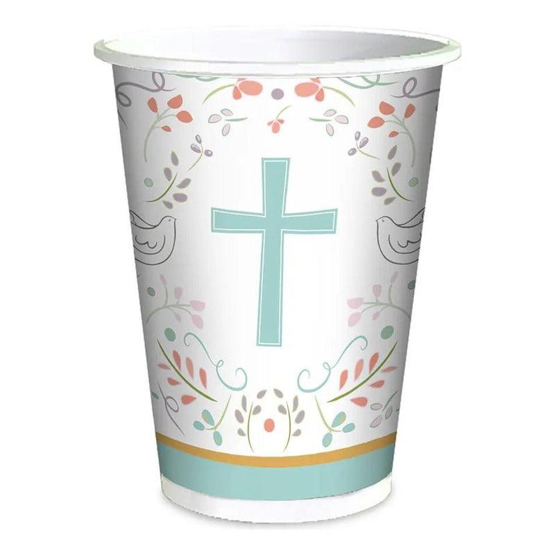 Pack 6 Uds Vaso Religioso Cruz Cotillón Glam - Louicid