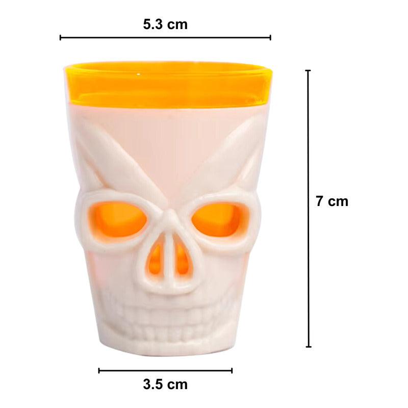 Vaso Shot Calavera Con Luz Led 50ml Para Noche De Halloween - Louicid