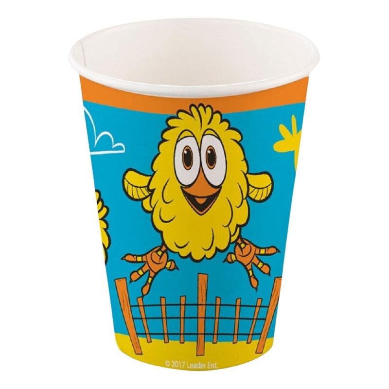 Vasos La Granja De Zenón 6pcs Pollito Pio Para Cumpleaños - Louicid