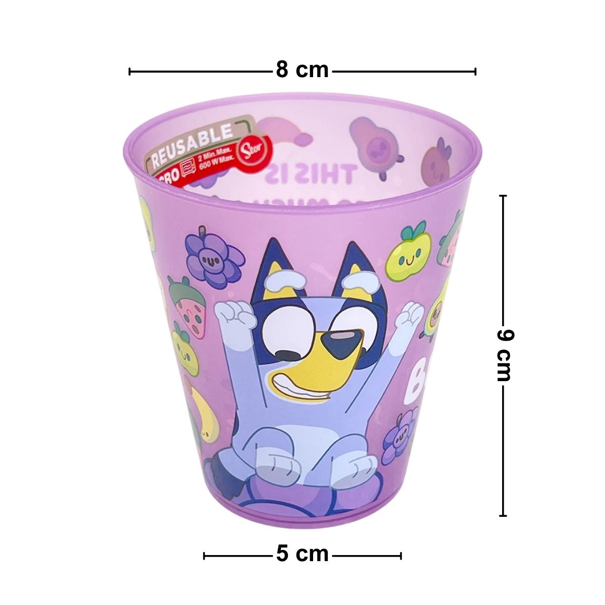 Vasos Plásticos Reutilizables Bluey 4pzas Medidas - Louicid