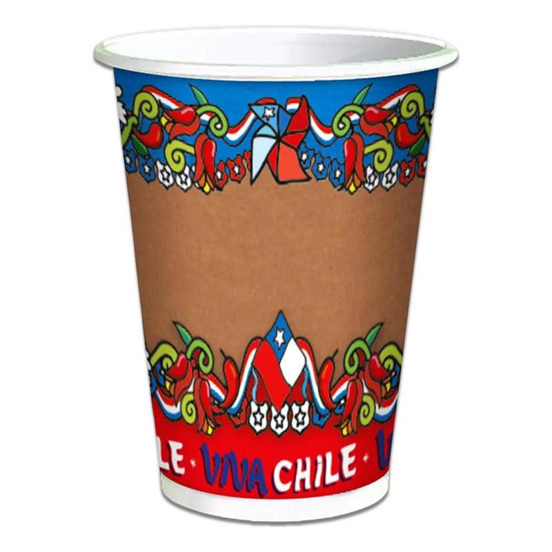Pack 6 Vasos Viva Chile Fiestas Patrias Glam - Louicid
