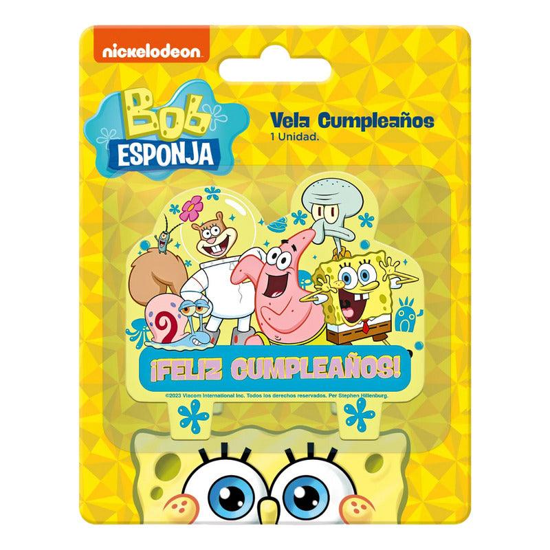 Vela Feliz Cumpleaños Bob Esponja Decoración Para Torta - Louicid