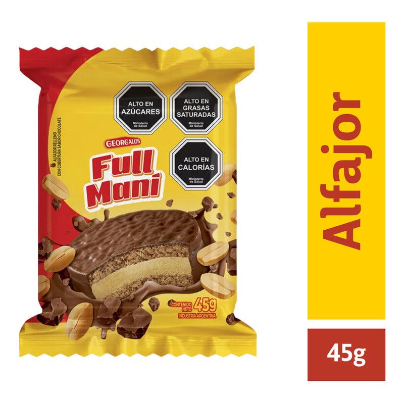 Alfajor Con Cobertura Sabor Chocolate 45gr Full Maní - Louicid