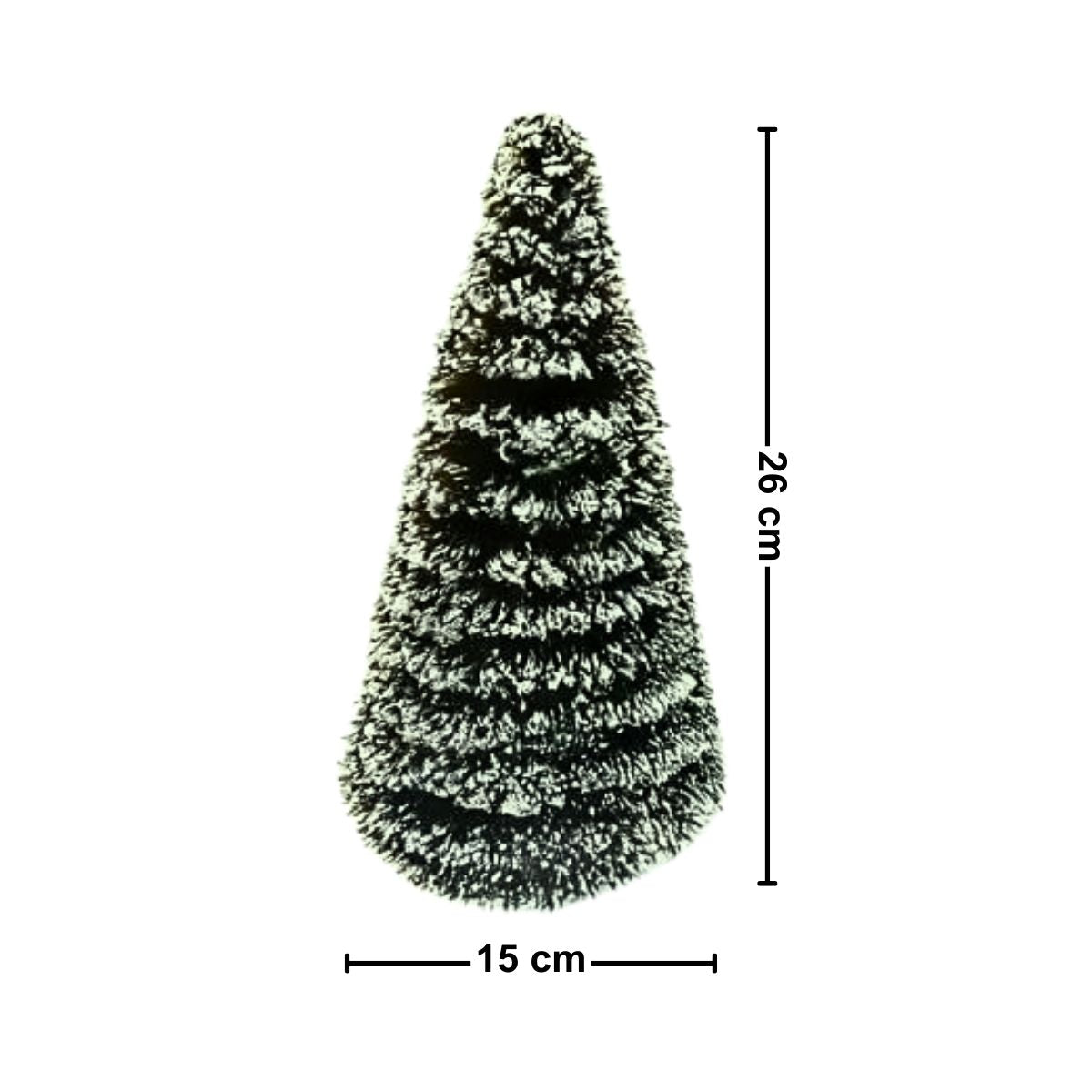 Árbol Navideño Verde con Nieve 26cm Medidas - Louicid