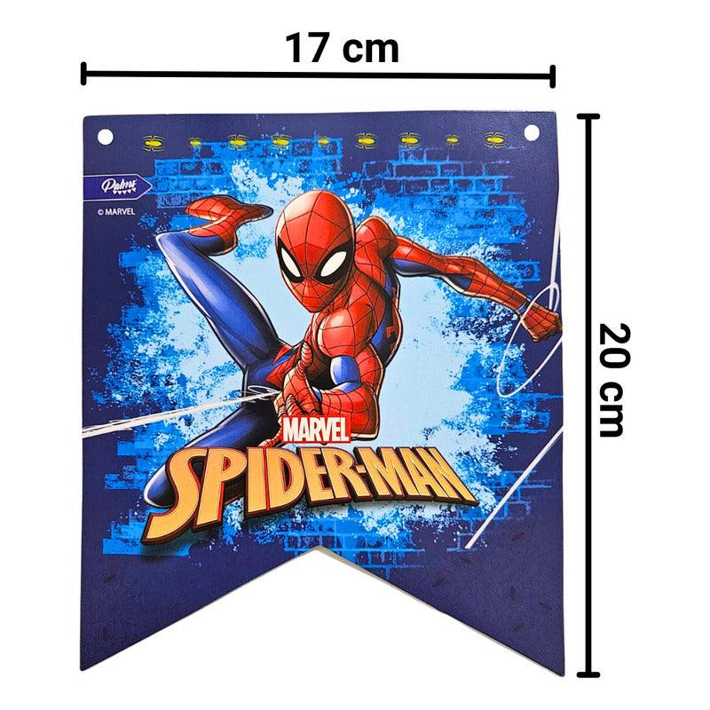 Guirnalda 16 Banderines Spiderman 3mts Para Cumpleaños - Louicid