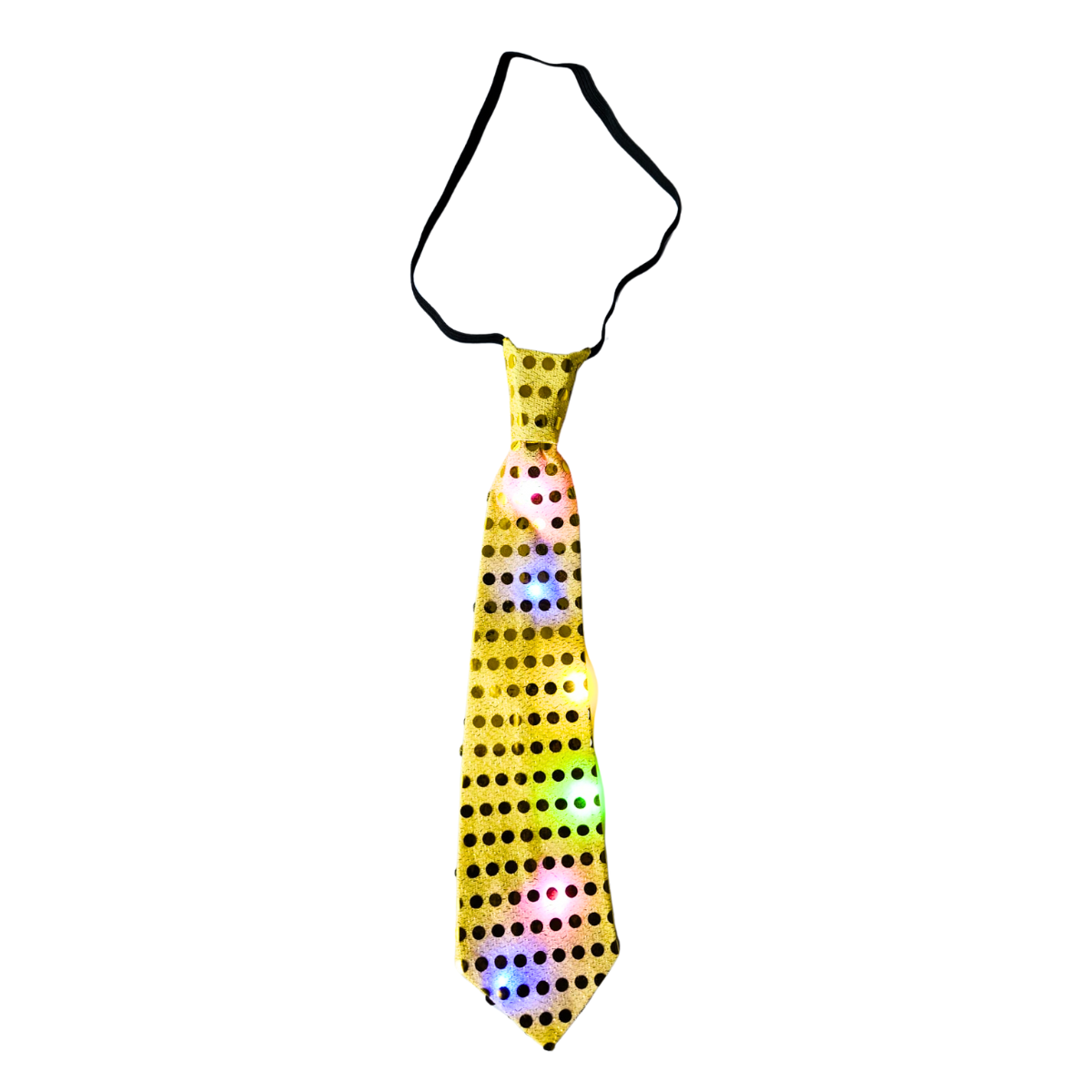 Corbata LED color dorado con lentejuelas para eventos - Louicid
