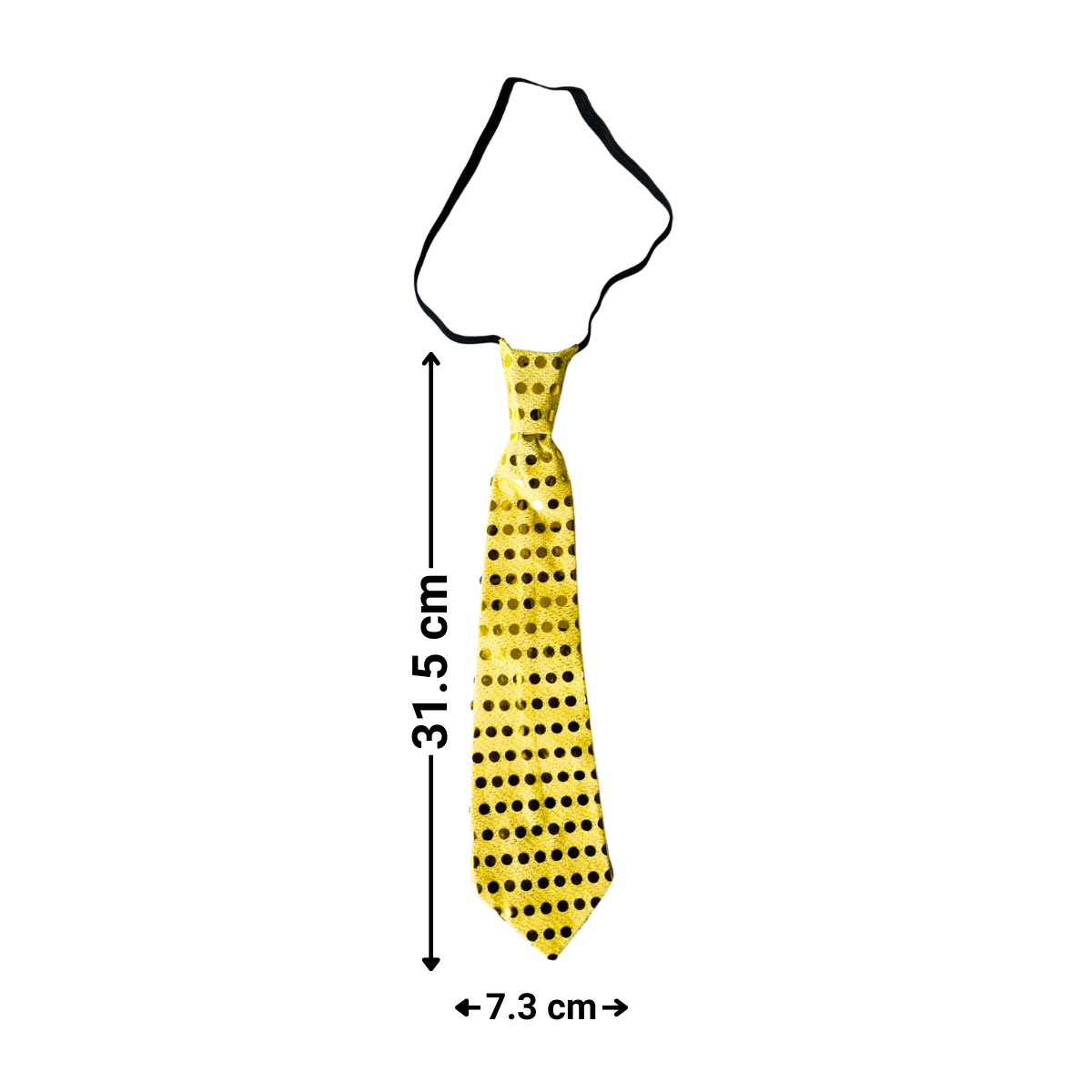 Dimensiones de la corbata LED con lentejuelas - Louicid