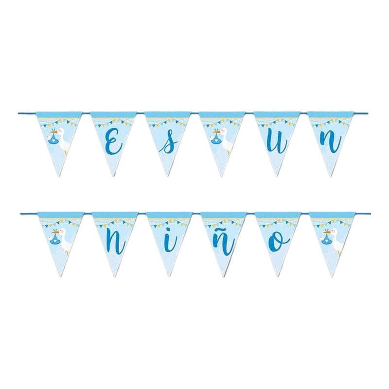 Guirnalda Banderín Es Un Niño Celeste Para Baby Shower - Louicid