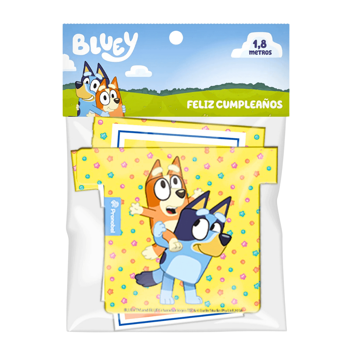 Guirnalda Feliz Cumpleaños Bluey 1.8mts Para Cumpleaños - Louicid