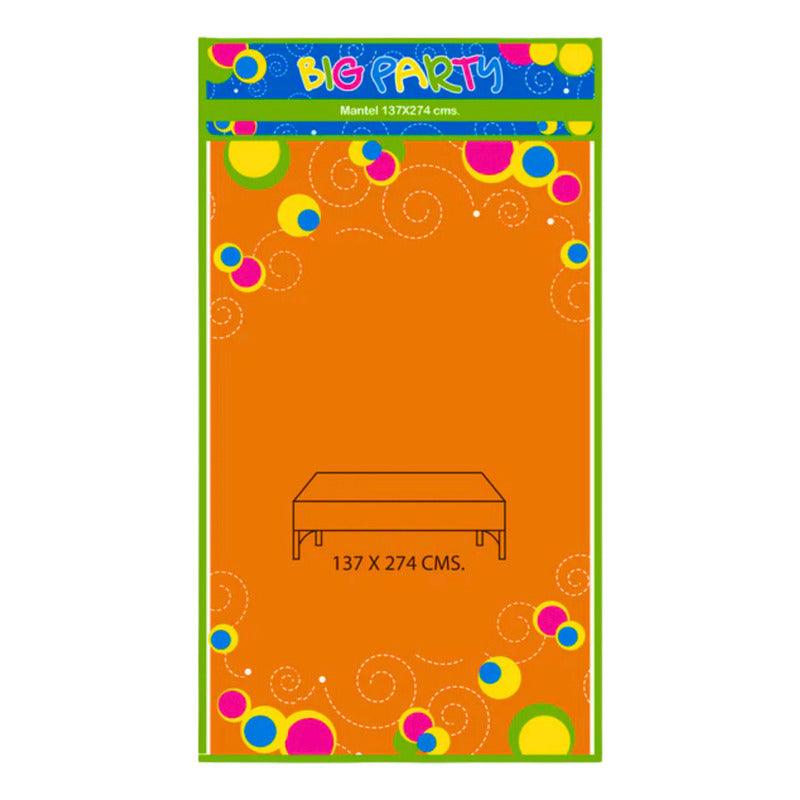 Mantel Plástico Desechable Naranja 137x274 cm Para Celebraciones - Louicid