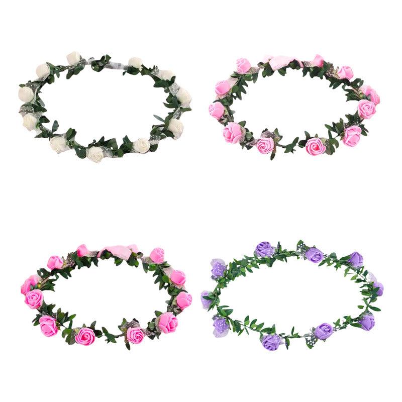 Set 4 Cintillos Diadema Con Rosas Para Niñas - Louicid