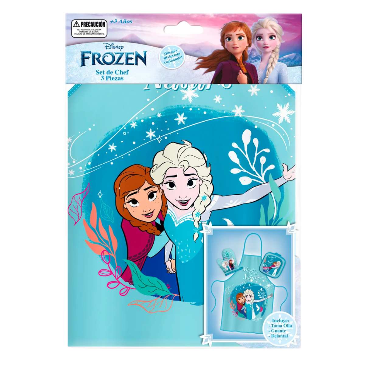 Set Delantal De Chef Infantil Frozen Disney 3 Piezas - Louicid