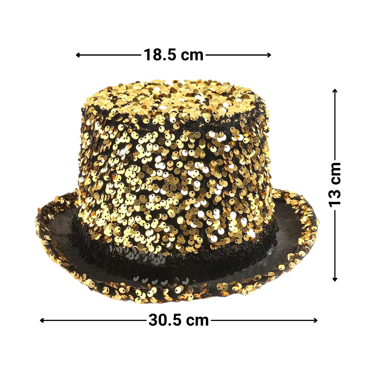 Sombrero De Copa Con Lentejuelas Doradas Disfraz Para Niños - Louicid