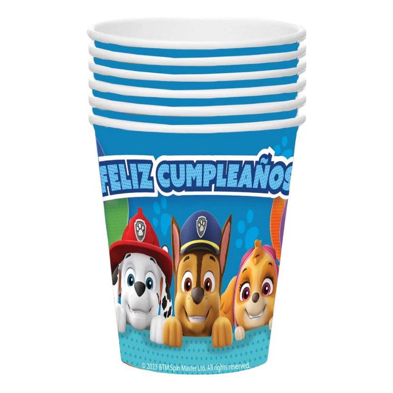 Pack de 6 vasos Paw Patrol de 270cc, ideales para fiestas infantiles temáticas - Louicid