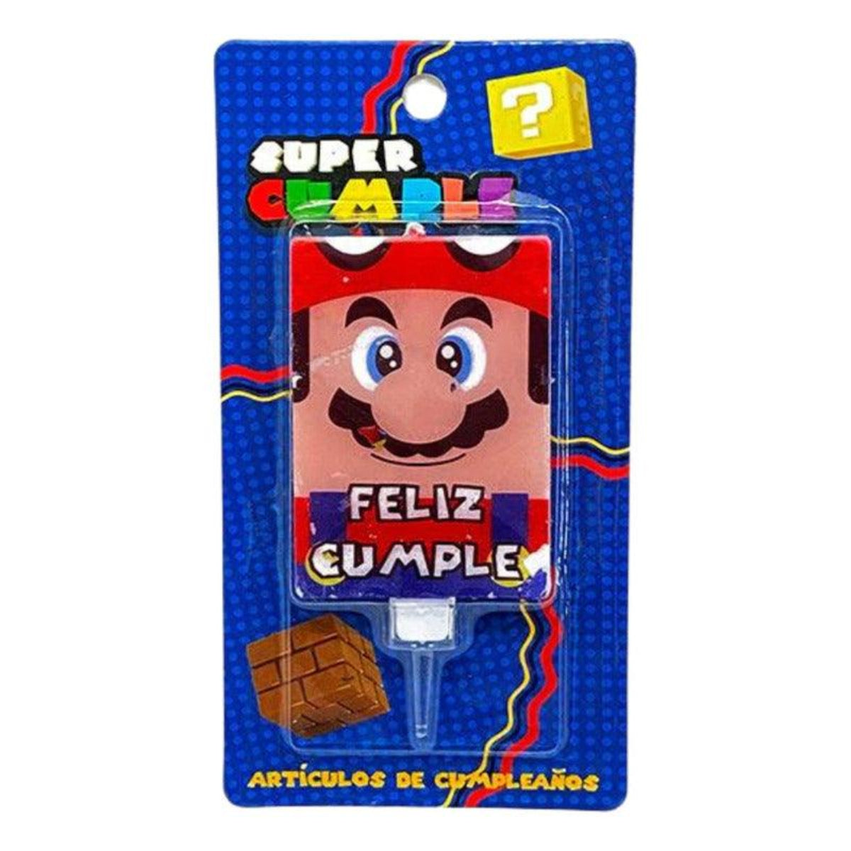 Vela 2D Super Mario Bross Decoración Para Cumpleaños - Louicid