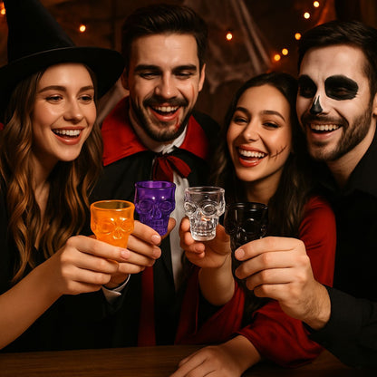 Set 4 Vasos Shot Calavera 55ml Halloween
