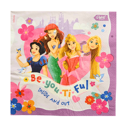 Set 12 Servilletas Princesas Disney 33x33cm Para Cumpleaños - Louicid