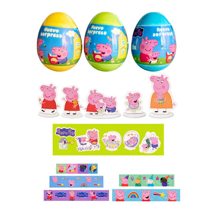 Huevo Sorpresa Peppa Pig Figura Sticker Cinta - Louicid