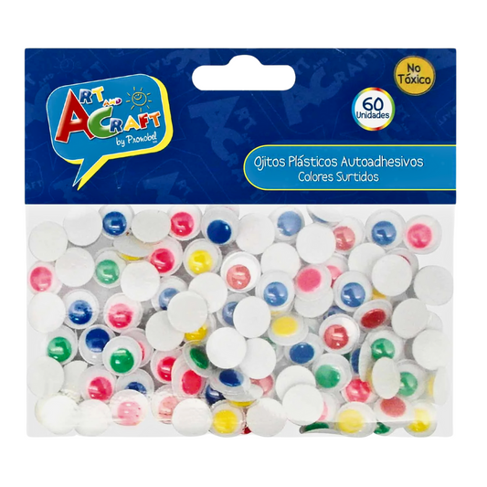 Set 60 Ojitos Locos De Colores Surtidos Autoadhesivos