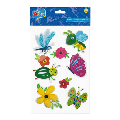 Stickers Figura Bichitos y Flores Goma Eva Autoadhesivos - Louicid