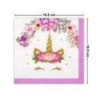 Servilletas Unicornio Flor 20pzas