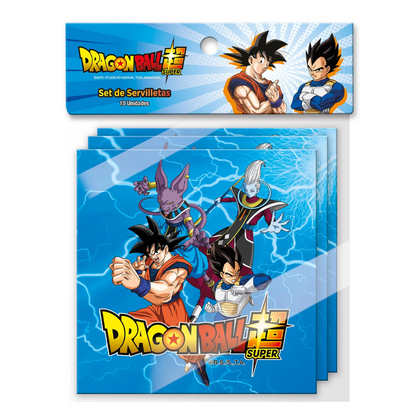 Set 10 Servilletas Dragon Ball Super Para Cumpleaños Infantil - Louicid
