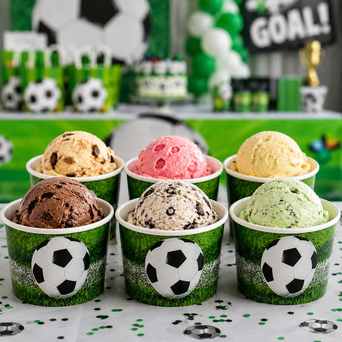 Potes Para Helado Fútbol 6 Unidades