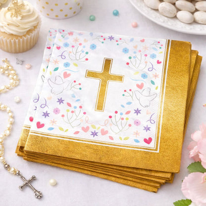 Servilletas Religioso Cruz Dorada