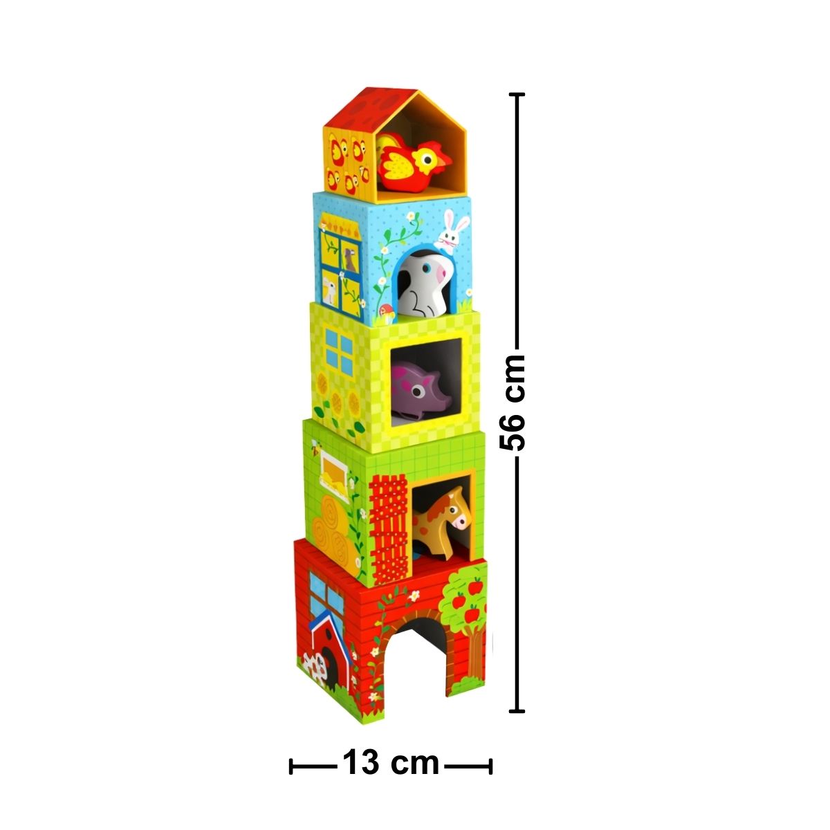 Cajas Apilables con Animales de Madera