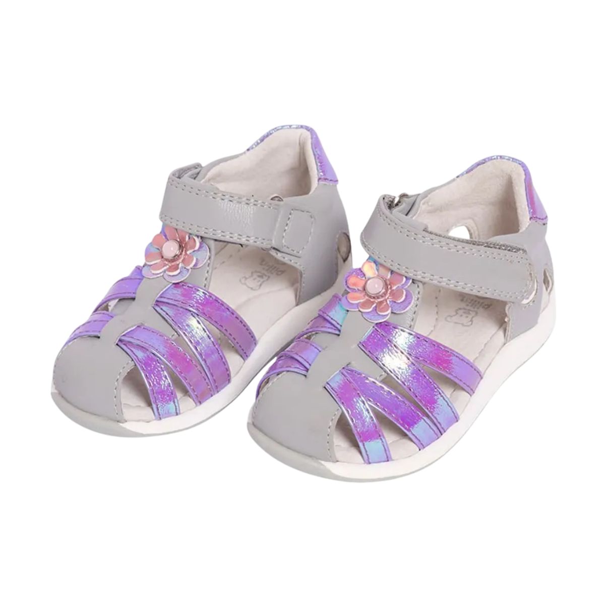 Sandalia Bebé Niña Gris Iridiscente - Louicid