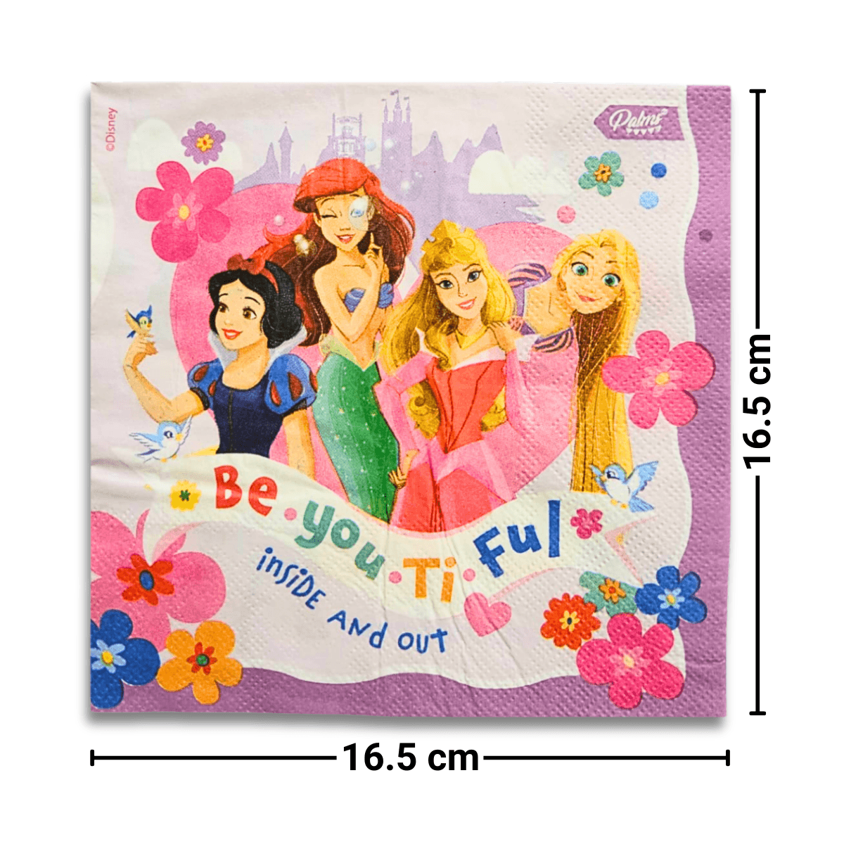 Set 12 Servilletas Princesas Disney 33x33cm Para Cumpleaños - Louicid