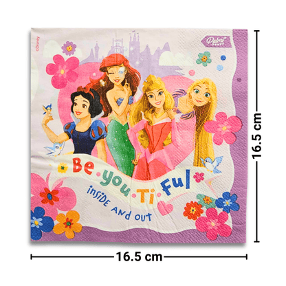 Set 12 Servilletas Princesas Disney 33x33cm Para Cumpleaños - Louicid