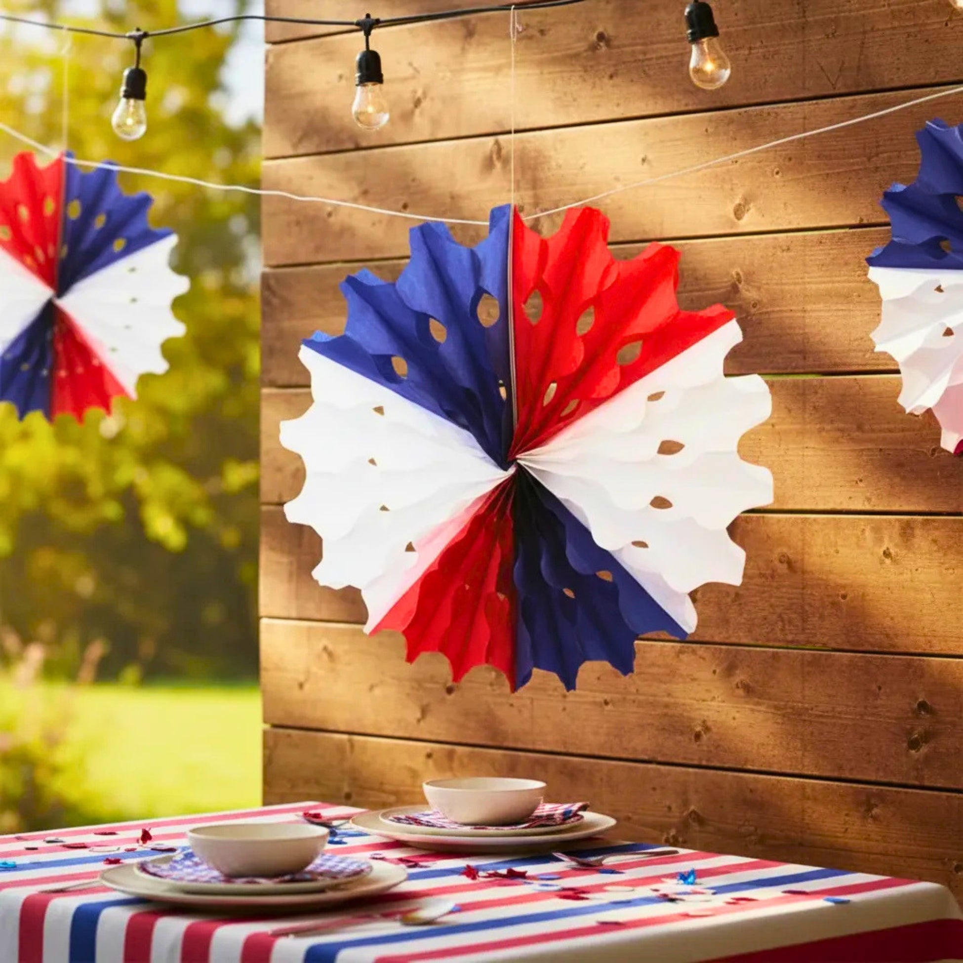 Abanico Tricolor 40cm Decoración Fiestas Patrias - Louicid