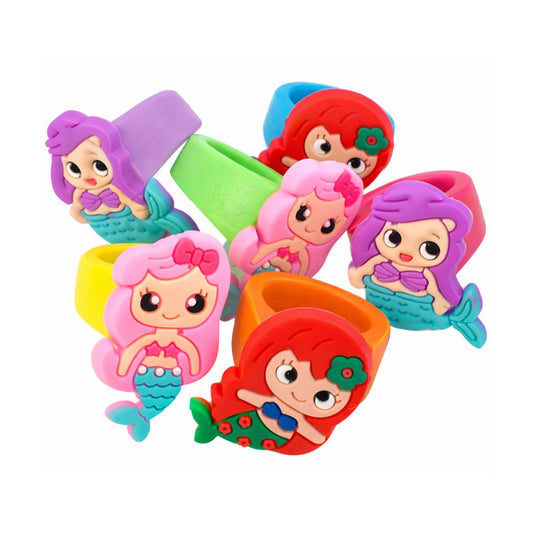 Anillos Sirena Sorpresa Para Cumpleaños 6pzas - Louicid