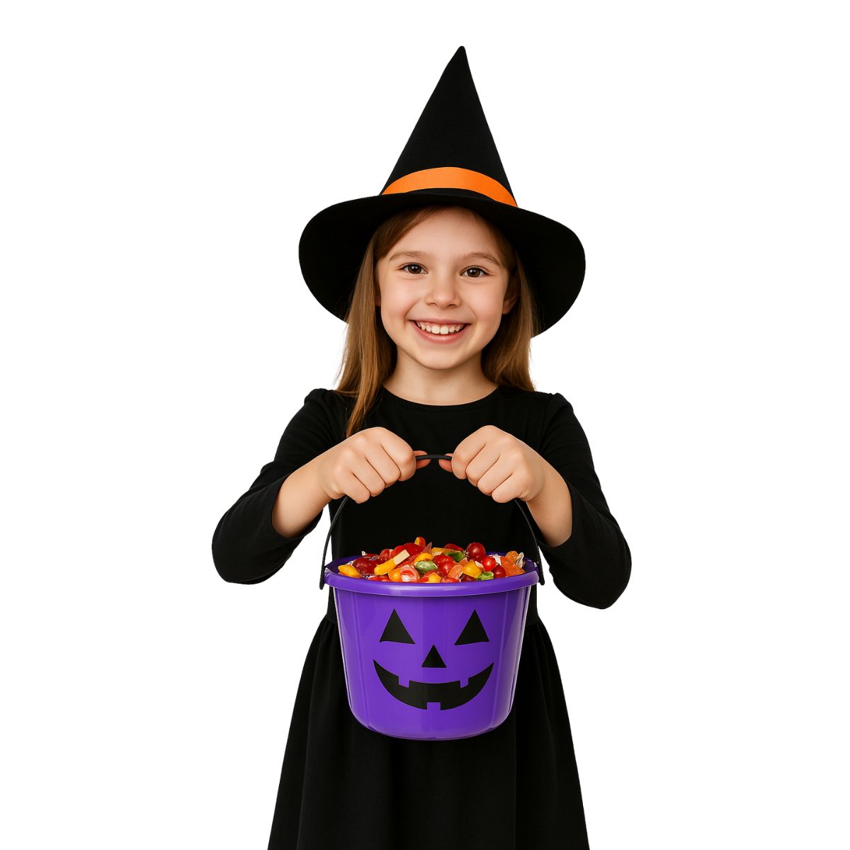 Balde Calabaza Halloween Grande Niña - Louicid