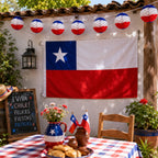 Bandera Chilena Bordada 90x60cm Fiesta Patrias - Louicid
