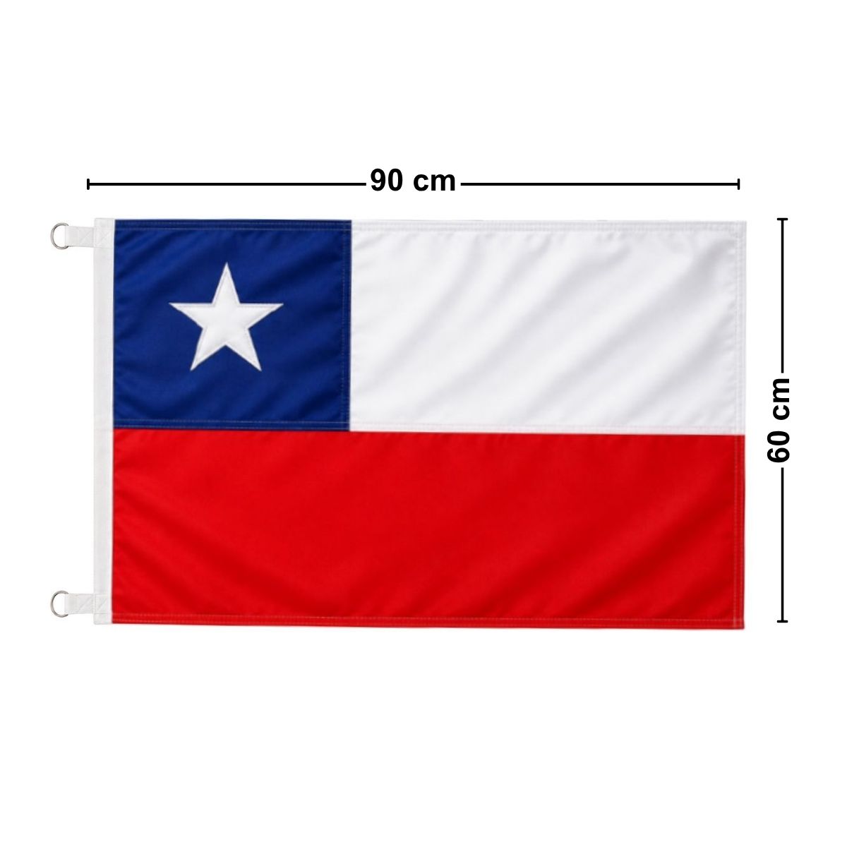 Bandera Chilena Bordada 90x60cm Medidas - Louicid