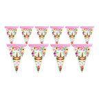 Guirnalda 10 Banderines Unicornio Flor Para Cumpleaños - Louicid