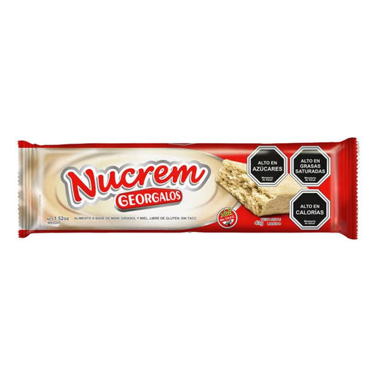 Barra Crema De Maní Nucrem De 43gr Georgalos - Louicid