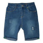 Bermuda De Niño Jeans Con Bolsillo Celeste - Louicid