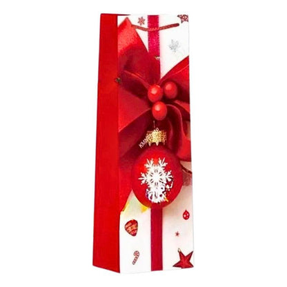 Bolsa De Regalo Para Botella Diseño Navidad Rojo Brillos - Louicid