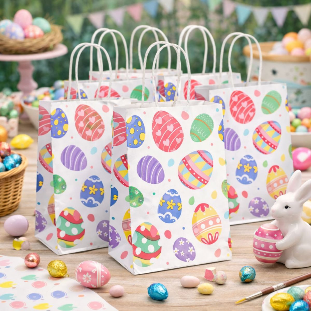 Bolsa Regalo Papel 21cm Huevitos Pascua 6pzas Celebración - Louicid