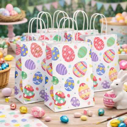 Bolsa Regalo Papel 21cm Huevitos Pascua 6pzas Celebración - Louicid