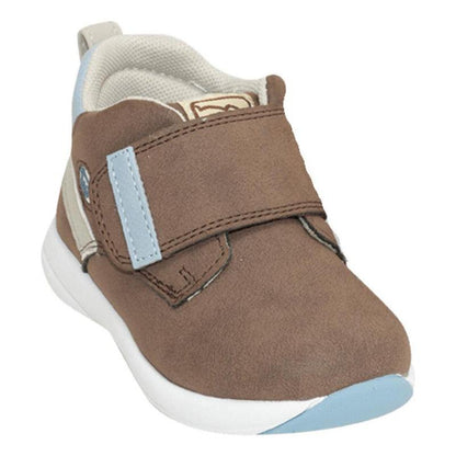 Botín De Bebé Niño Con Velcro Café - Louicid