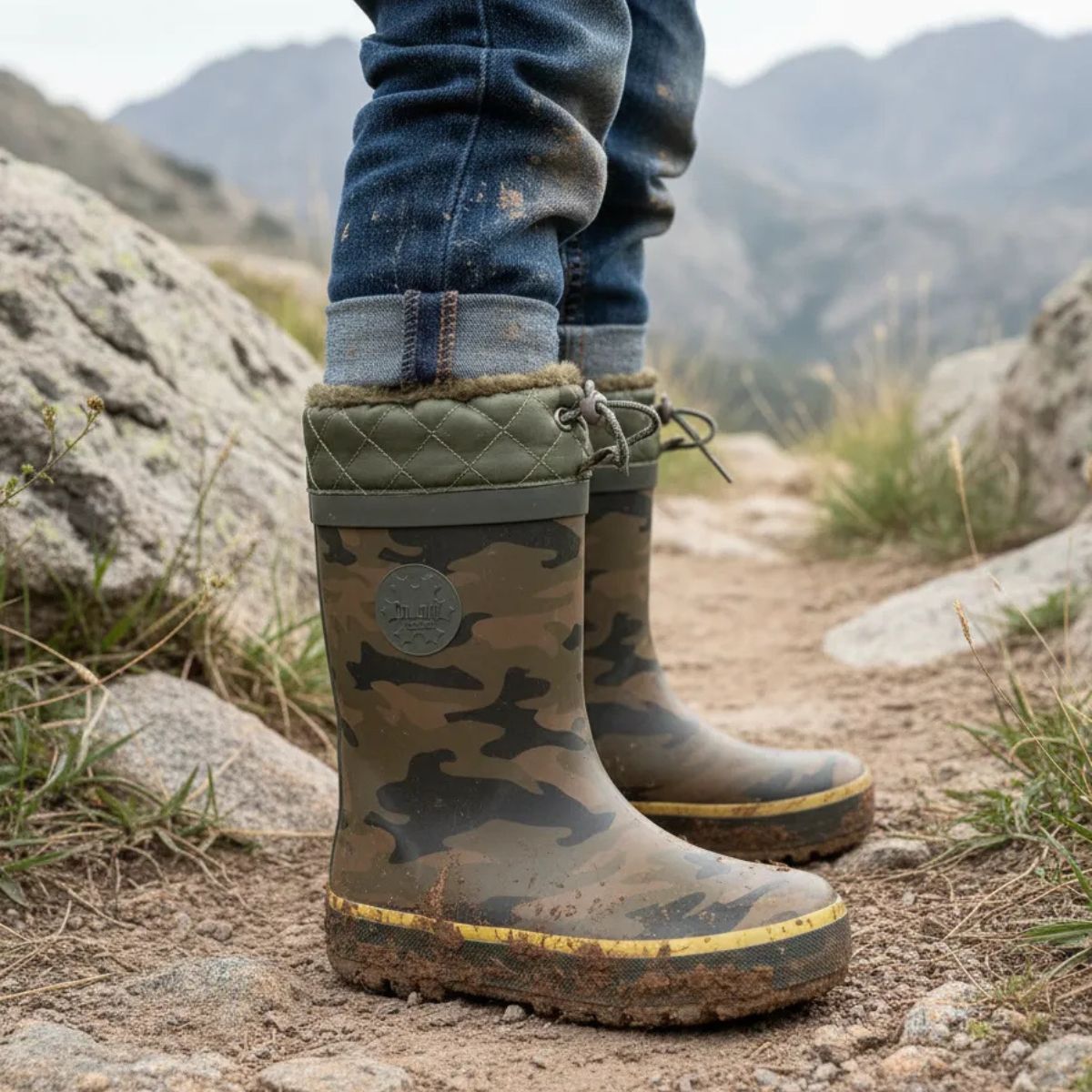 Bota Agua Niño Camuflada Verde - Louicid