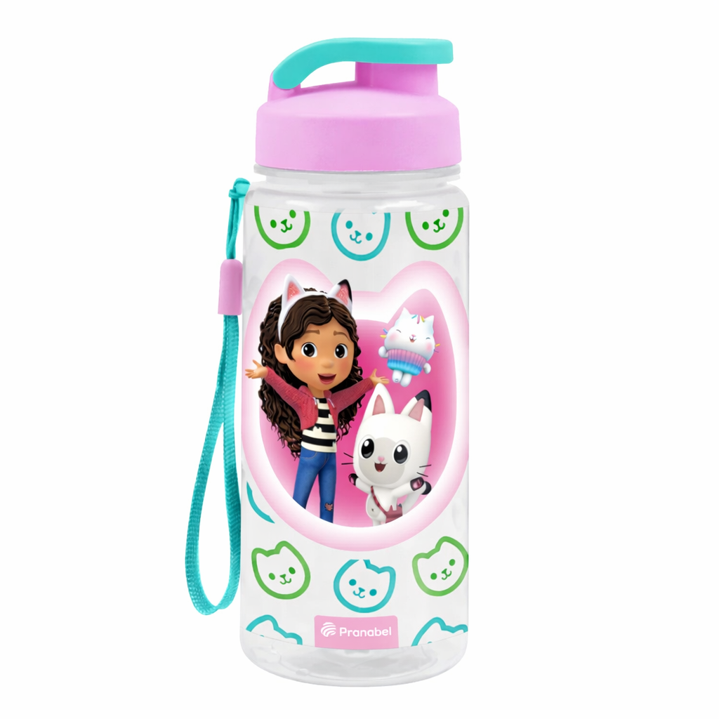 Botella Con Correa La Casa De Gabby 500 ml Transparente - Louicid