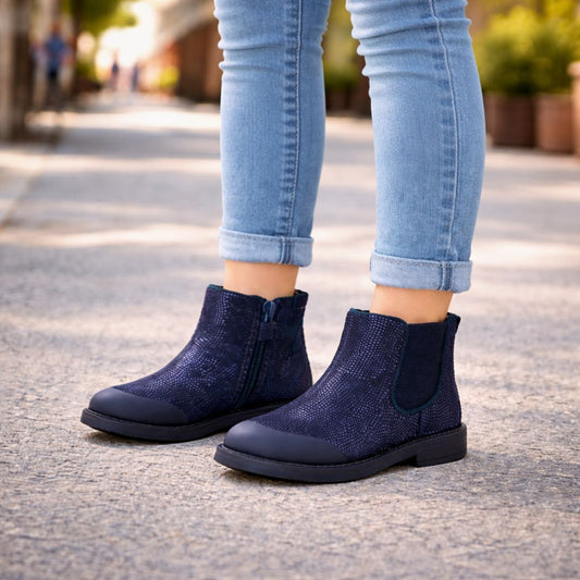 Botín Niña Animal Print Metalizado Urban - Louicid