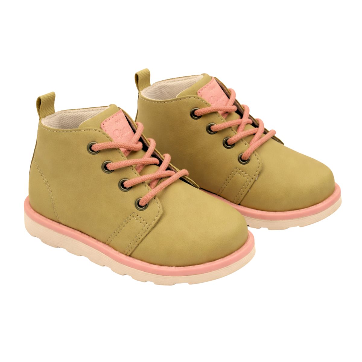 Botín Niña Urbano Cordones Caqui Frontal - Louicid