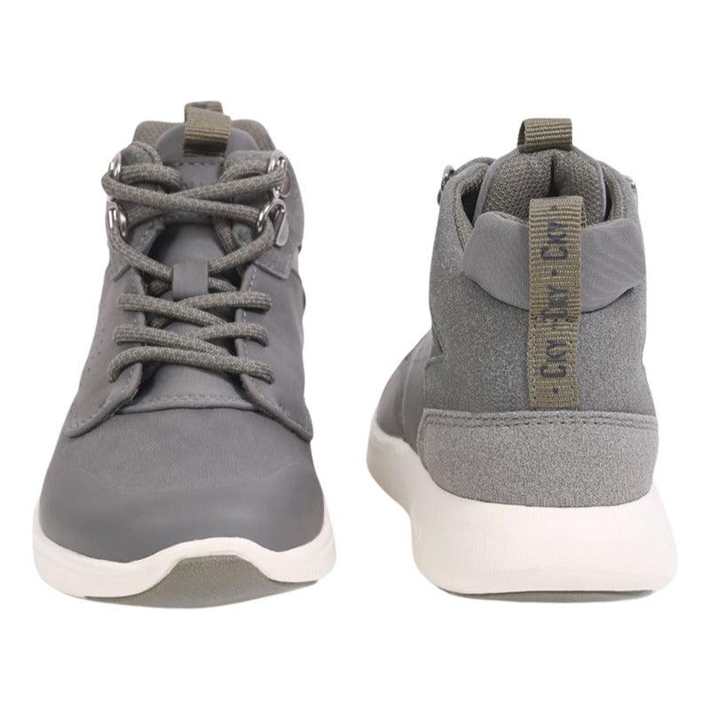 Botín De Niño Gris Con Cordones Caña Alta - Louicid