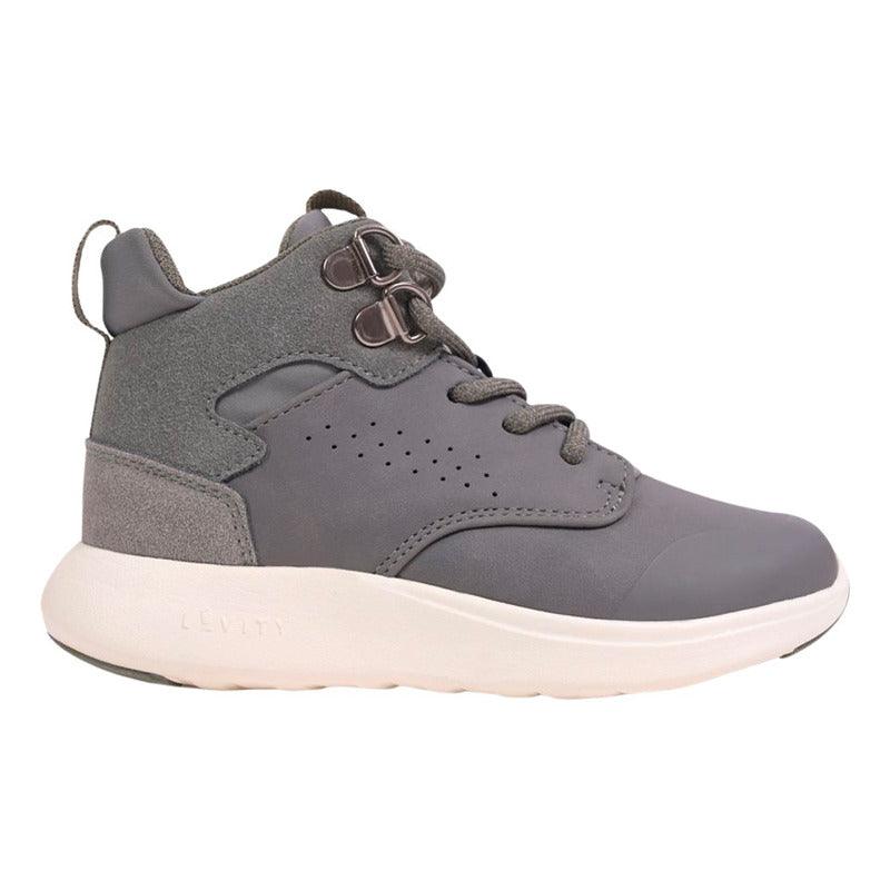 Botín De Niño Gris Con Cordones Caña Alta - Louicid